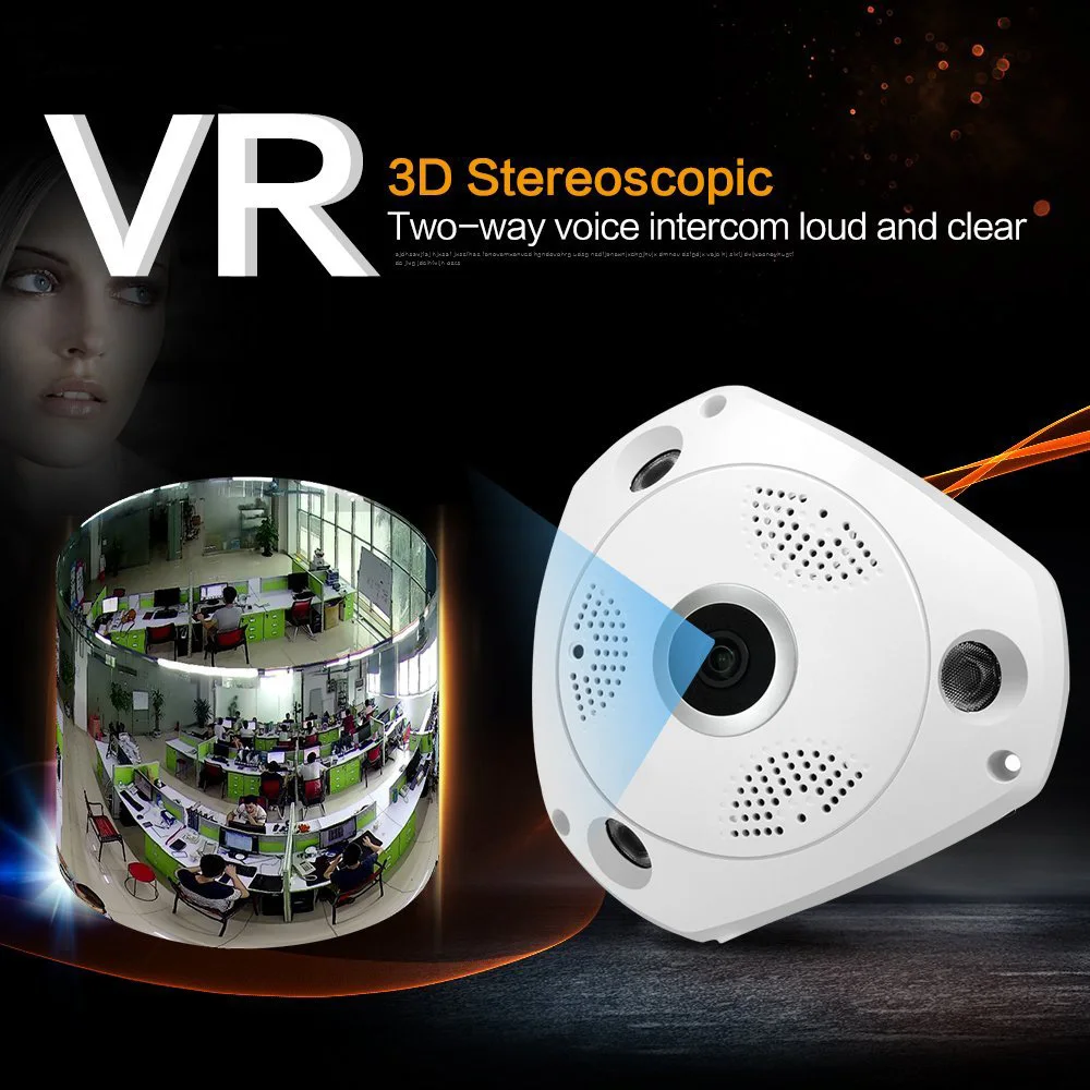 Panorama 360 Degree Panoramic ONVIF Wifi IP Camera with IMX322 1 3MP Fish Eye font b