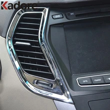 Для hyundai Santa Fe 2013 ABS хром автомобильный Стайлинг воздуха AC вентиляционное отверстие отделка внутренняя ручка двери крышка планки Автозапчасти 8 шт./компл