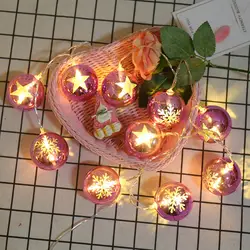 1,5 м 10 светодио дный елочные украшения свет Крытый тыквы печатных мяч Хэллоуин свет для украшения дома Батарея питание