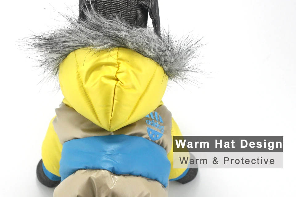 adidog New Winter Pet dog Clothes for Small Medium Dog Pet clothing Coat hoodies Waterproof Super Warm Jacket Snow chihuahua for Winter 309