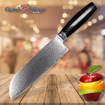 

NEW 7 Inch Santoku Knife 67 Layers Japanese Damascus Steel VG-10 Damascus Chef Knife Kitchen Knife Cooking Tools Micarta Handle