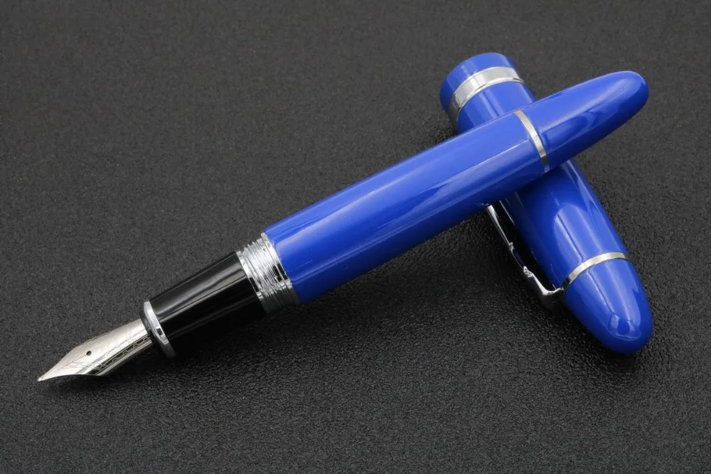 Jinhao 159 синий лакированный Средний М Перьевая Серебряная перьевая ручка