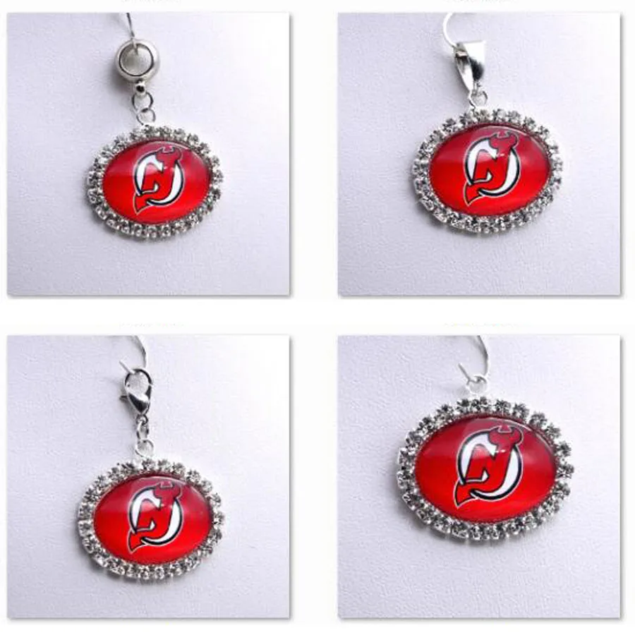 Pendant Charms Rhinestone NHL New Jersey Devils Charms for Bracelet