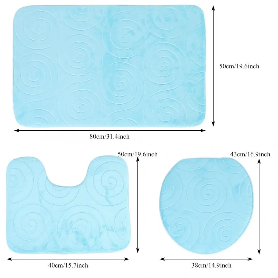 3 шт. комплект напольных ковриков для ванной комнаты, домашние занавески для душа, крышка коврика+ коврик для унитаза+ нескользящий коврик для ванной