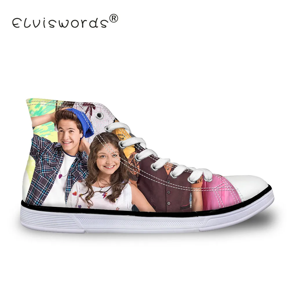 

ELVISWORDS Casual Flats Summer Shoes Women Luna Print Lace Up Unisex Walking Sneakers High Top Vulcanize Shoe Woman Size 35-43