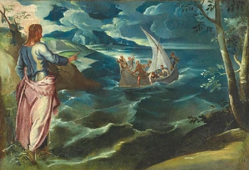 

Quality art Classical Europe church oil painting canvas wall picture prints Jesus rescuing people in storm