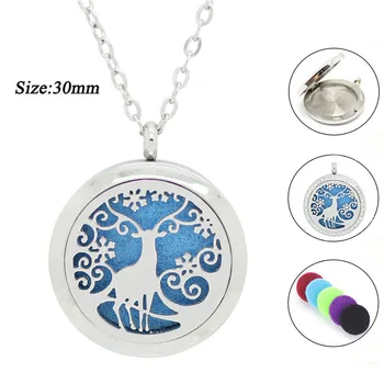 

With Chain as Gift! New arrival Perfume Locket 30mm Magnetic 316L Stainless Steel Aromatherapy Diffuser Locket Necklace
