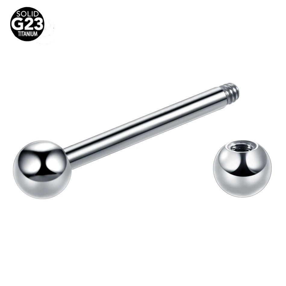 G23titan G23 Titanium Body Piercing jewelry Straight Barbell for Tongue Lip Ear Earring Nipple Bar Ring Barbell Body Piercing