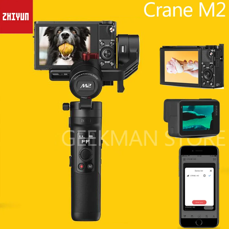 

ZHIYUN Crane M2 3-Axis Gimbals for Mirrorless Cameras Smartphones OSMO Action Stabilizer vs Feiyu G6 Plus DJI Ronin S Max