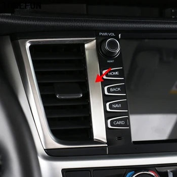 

TOMEFON For Toyota Highlander Kluger XU50 2015 2016 2017 ABS Chrome Console Air Conditioning Outlet Bar Trim Car Styling