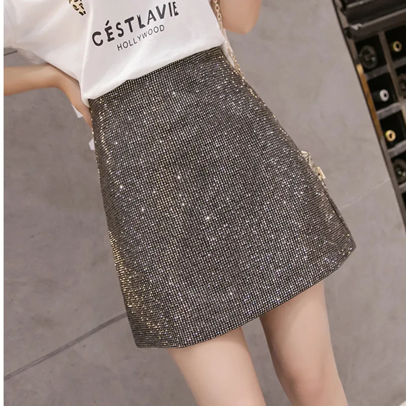

JUJULAND woman rhinestone skirt sparkly skirt S-XL6281