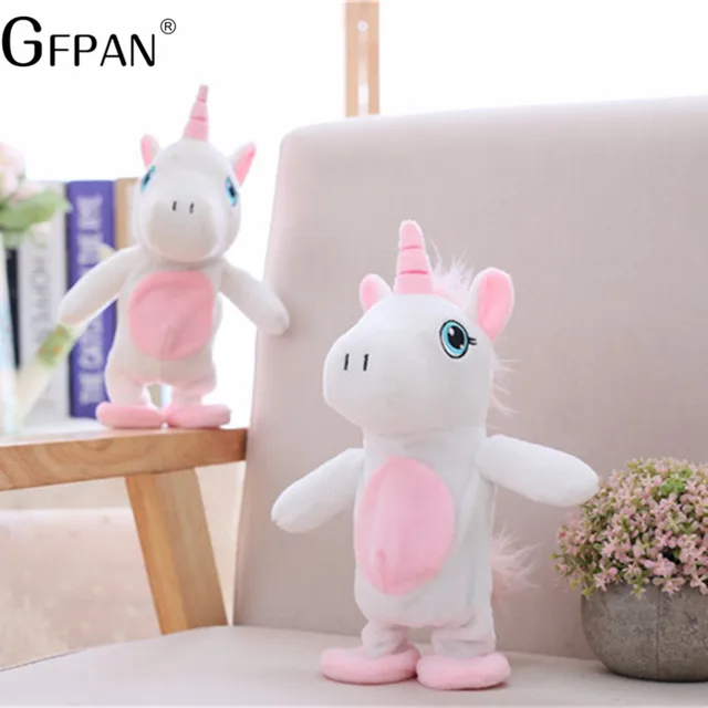 Hot Sale 25cm Magic Unicorn Walking& Talking Stuffed Animal Horse Toy Sound Record Unicorn Plush Fantasy Gift for kids 2