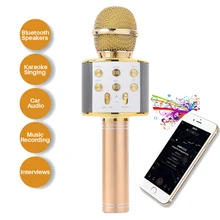 Professional Handheld Wireless Bluetooth Microphone Karaoke Mini Home KTV Microphone Player speaker For Phone Iphone Android цена Professional Handheld Wireless Bluetooth Microphone Karaoke Mini Home KTV Microphone Player speaker For Phone Iphone Android цены онлайн