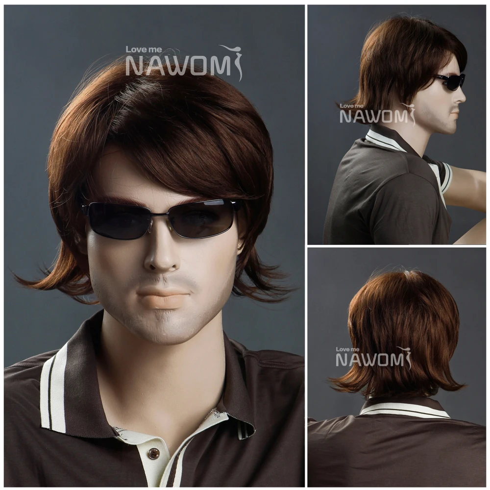 Free Shipping new style handsome short straight art wig men vogue hot