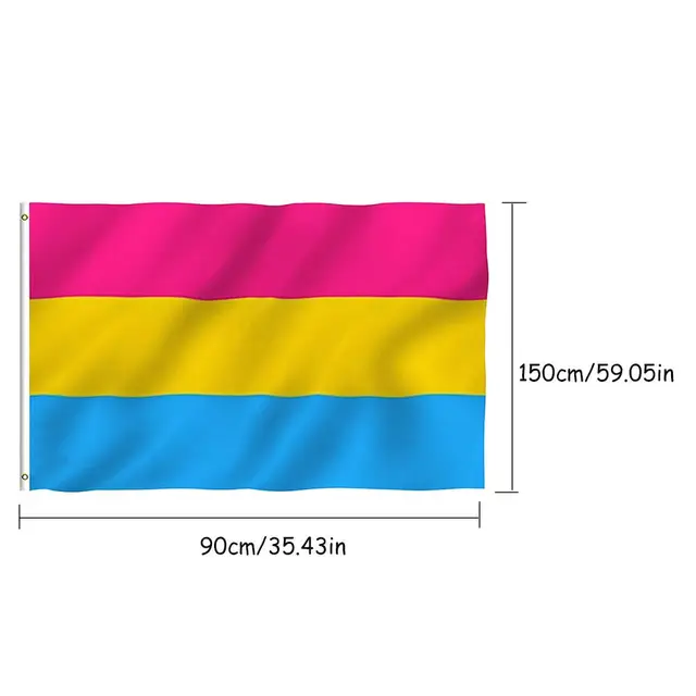 150 x 90 cm Buding Pansexual Pride bandiera in poliestere con occhielli in ottone 150 x 90 cm Buding Pansexual Pride bandiera in poliestere con occhielli in ottone