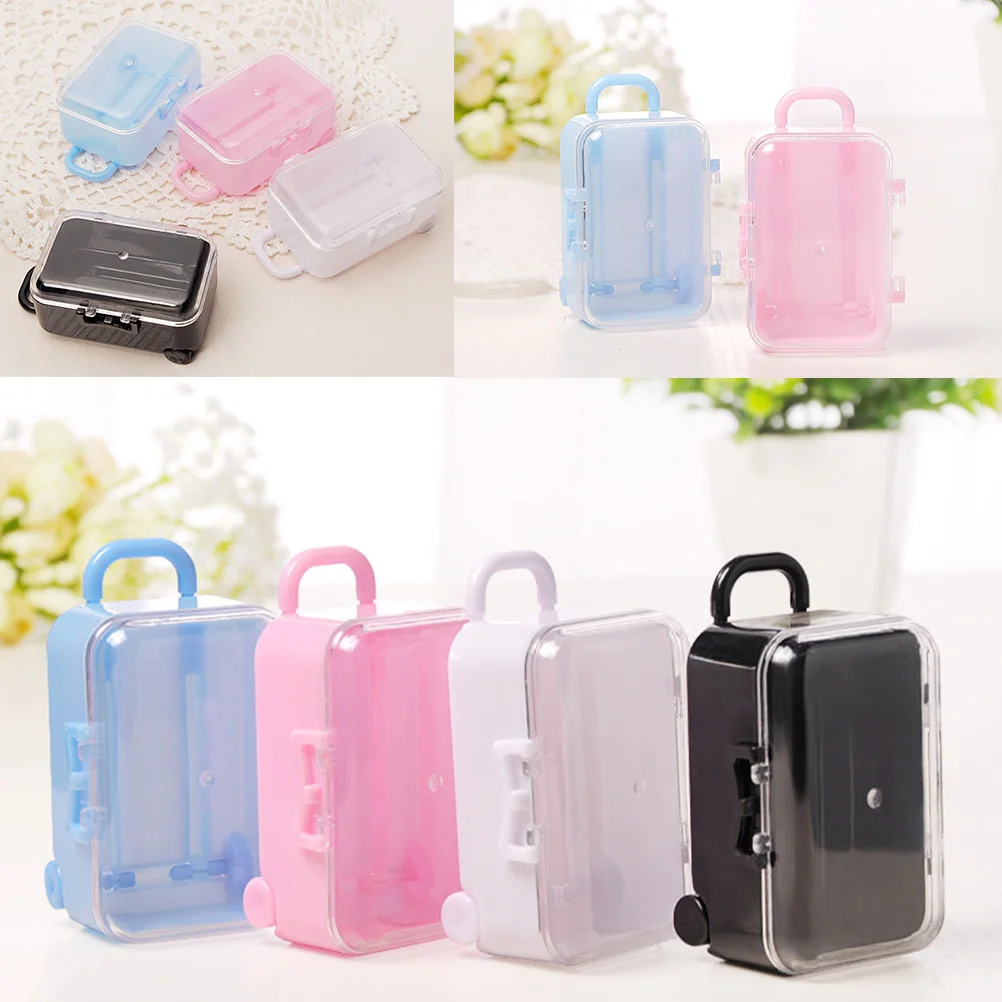 

Baby Shower Candy Boxes Rolling Travel Mini Suitcase Shape Gift Box Favor Box Wedding Favors Party Reception cases Candy Package