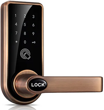 LACHCO Bluetooth смартфон электронный дверной замок приложение управление, код, механические ключи для домашнего отеля умный вход L16073AP - Цвет: Red Copper
