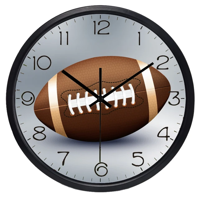 Rugby Wall Clock LivingRoom for Boy Sport Clock Hot Sale Sweep Vintage