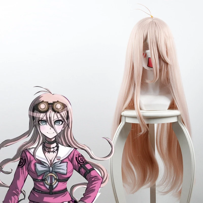 Danganronpa V3: убийство Harmony ирума Miu Косплэй костюм Длинные прямые светло-розовые синтетические волосы Для женщин девочки вечерние волос