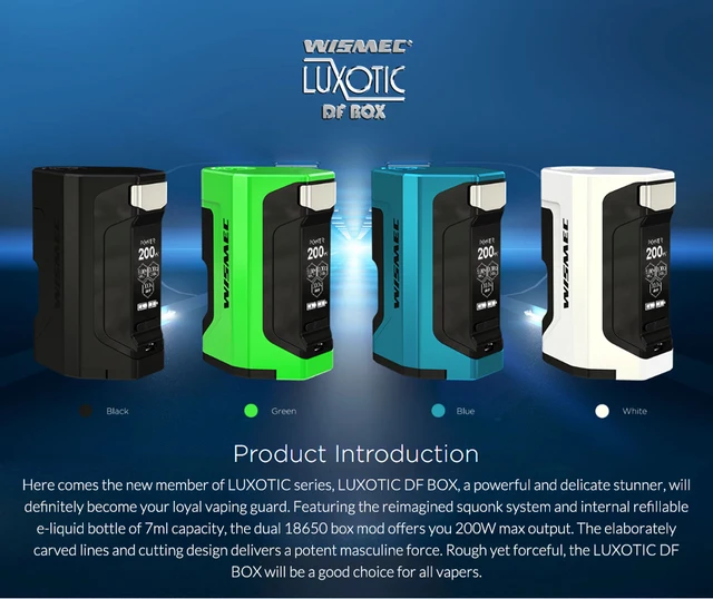Oryginalny Wismec Luxotic DF BOX Mod z 7ml pojemność butelka do squonu 200W maksymalna moc wyjściowa Luxotic box mod elektroniczne papierosy pudełko tanie tanio Elektryczne Mod Metal 18650 Brak Oryginalny Wismec Luxotic DF BOX Mod z 7ml pojemność butelka do squonu 200W maksymalna moc wyjściowa Luxotic box mod elektroniczne papierosy pudełko tanie tanio Elektryczne Mod Metal 18650 Brak