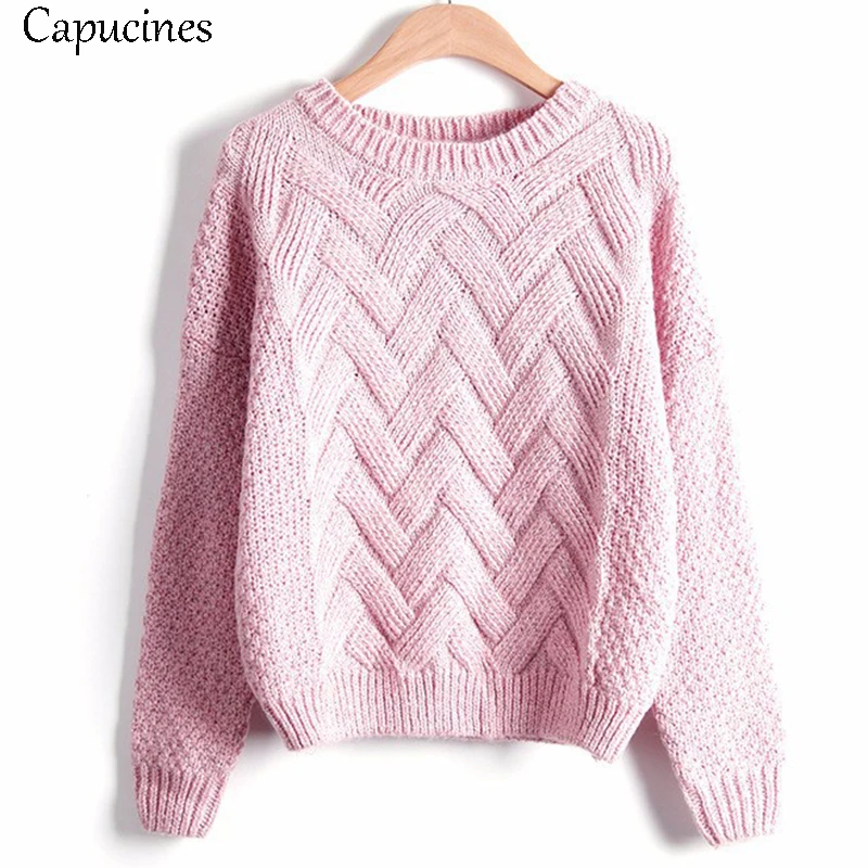 

Capucines New Autumn Winter Women Sweaters Pullovers Fashion Plaid Mohair Sweater Female Casual Loose Thick Knitting Jumper