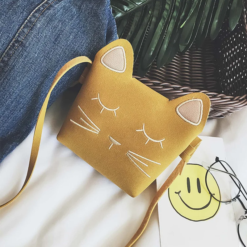 

Cute Small Girl's Messenger Bag Mini Cat Designer Coin Purse Children Cross body Bag Lady Shoulder Bag Kid's Bolsa Feminina