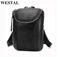 WESTAL поясная сумка из натуральной кожи, поясная сумка, сумка для телефона, сумки, повседневная дорожная поясная сумка, Мужская поясная сумка, кожаная сумка 9818