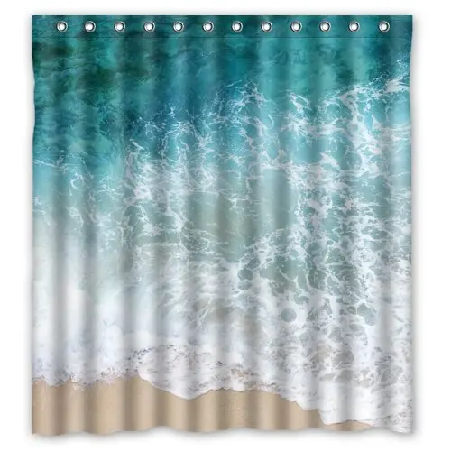 Sea Water Shower Curtain Beach S Wave Theme Design 100 Sea Water Shower Curtain Beach S Wave Theme Design 100 Polyester Bathroom Rings In Curtains From Home Garden On