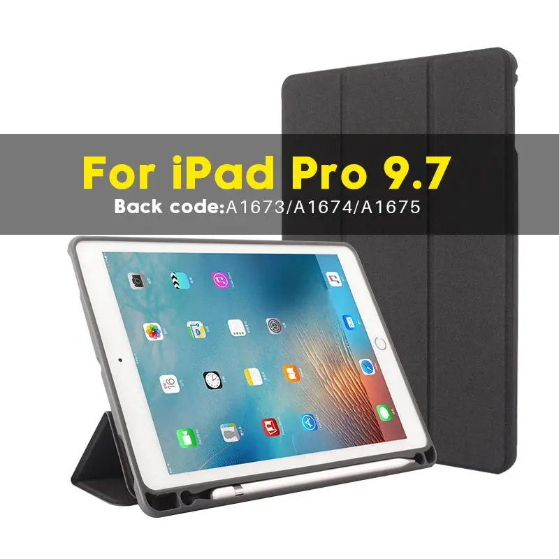 Чехол для iPad Pro 9,7 дюйма с Apple Pencil Holder ZEAMAR кожаный смарт-чехол с магнитной подставкой силиконовый чехол-накладка Funda Capa - Цвет: For iPad Pro 9.7