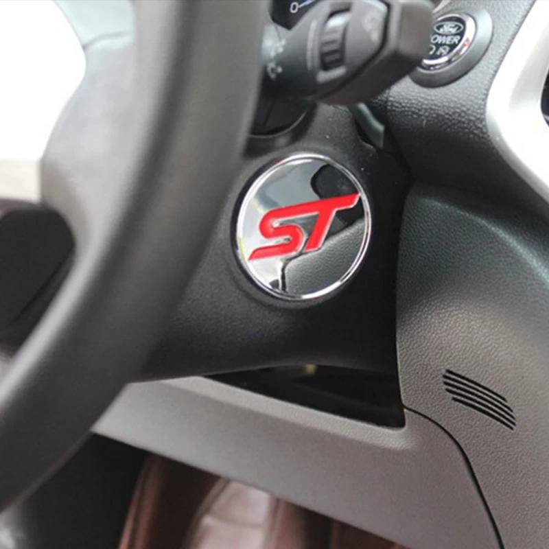 

My Good Car ABS Chrome St Logo Sequins Ignition Key Ring Stickers For Ford Fiesta Ecosport 2012 - 2015 2016 2017 Accessories