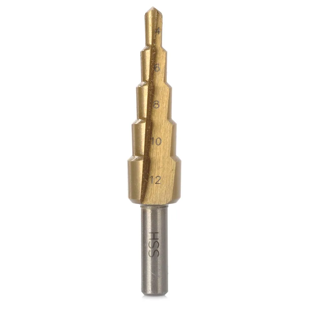 WL 7203 4 12mm HSS Step Drill Bit High Speed Steel 5 Steps Drill Bits