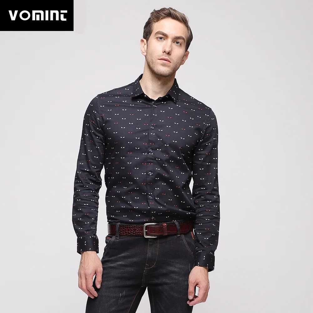 Vomint 2019 New Spring Fashion Mens Shirts Bat Eyes