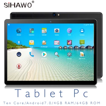 

New 10.1" Dual SIM 4G Phone Call OTG 10 Core 1920x1200 4G+64G Android7.0 Tablet pc WiFi Bluetooth Original Design GPS IPS Tablet
