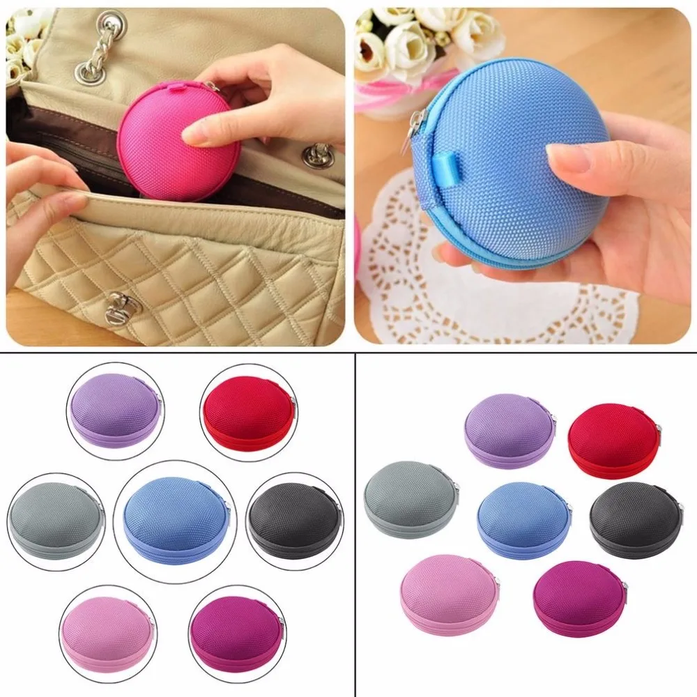 7 Colors PU leather Zipper Protective Headphone case Pouch Earphone