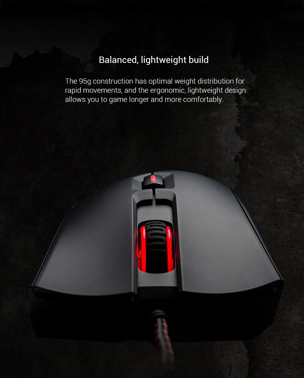 Kingston HyperX Pulsefire FPS Gaming Mouse 400 800 1600 3200 DPI Ergonomic Lightweight Mause with Braided Cable for PC Laptop (12)
