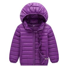 Sping children’s light duck down coats jacket pure color with hoodie kid’s outerwear baby boys girls clothing light coat warm