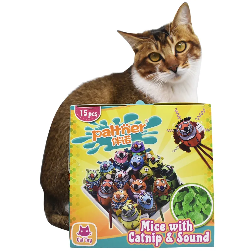 

HELLOMOON New funny 15pcs set cat toy ball interactive pet cat supplies Colorful rat plush mouse kedi malzemeleri mouse cat toy