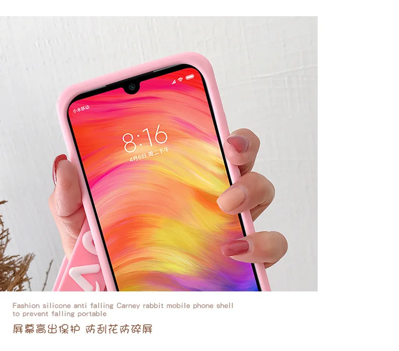 Очаровательный чехол для телефона Xiaomi Redmi Note 7 MI 9 MI 9SE MI 8 безопасный силиконовый чехол для телефона с кроликом с милыми шортами+ длинный ремешок