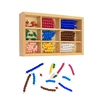 Kids Toys Montessori Materials Educational Wooden Toy Colorful Checker Board Beads Math Toys Early Childhood Preschool Training 2