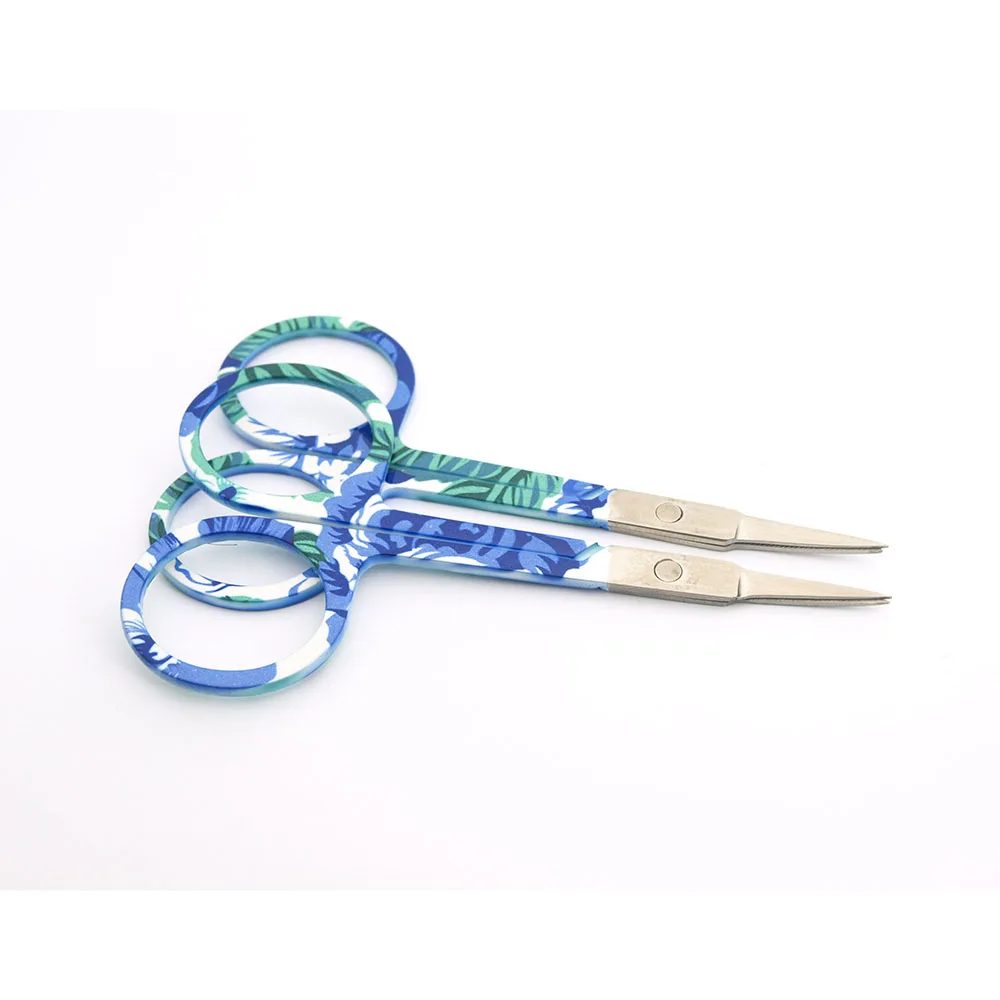 

KIMAXCOLA 2pcs Professional Small Blue Nail Scissor Manicure For Nails Eyebrow Nose Eyelash Cuticle Scissors Curved Makeup Tools