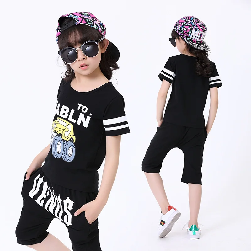 Children's Performance Uniforms Girls Hip Hop Jazz Dance Hiphop Dance T