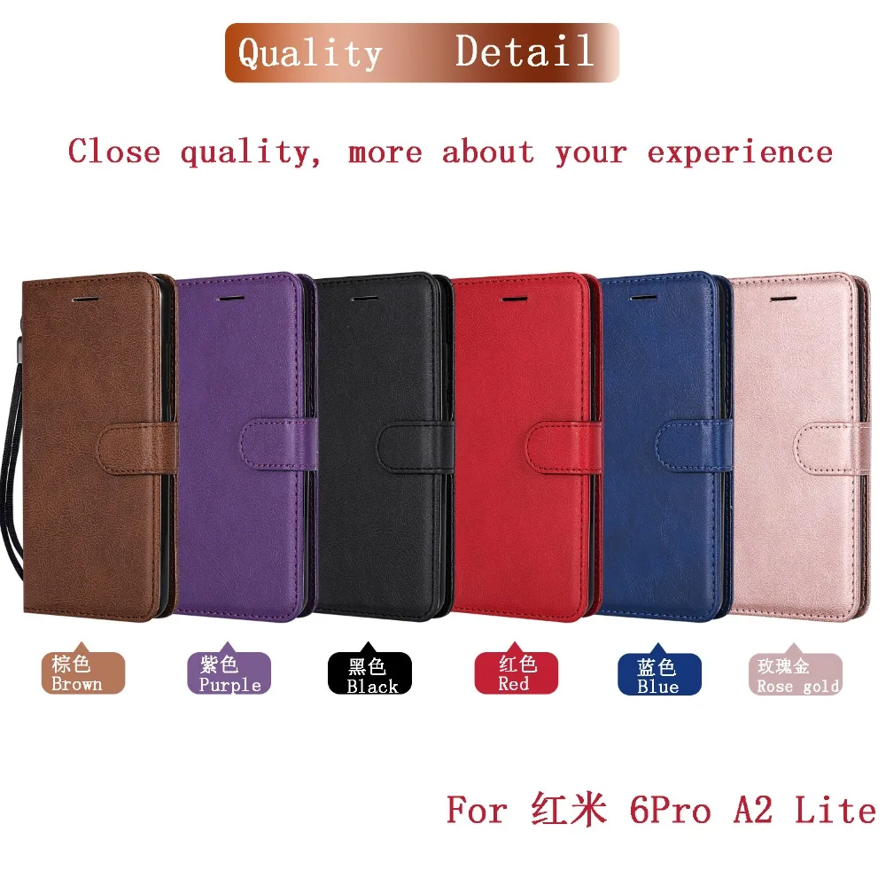 Флип-кожаный чехол для Fundas Xiaomi mi A2 LITE чехол для Coque Xiaomi mi A2 lite Red mi 6 Pro Чехол-книжка Чехол для мобильного телефона