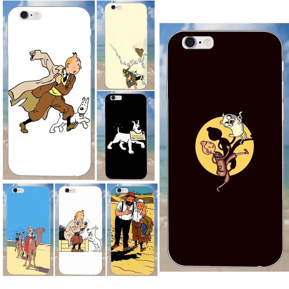 

Funny Tintin And Snowy For iPhone X 4 4S 5 5C SE 6 6S 7 8 Plus Galaxy S5 S6 S7 S8 Grand Core II Prime Alpha Soft Mobile Phone