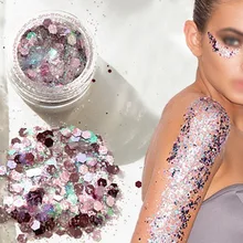 Новые 2018 Hybrid Блёстки блеск круглый красочные блеск Горшки Nail Уход за кожей лица Тени для век Блеск Красота Макияж