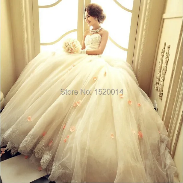 Romantic Sex Gown Fashionable Lace Wedding Dress 2014 Real Picture
