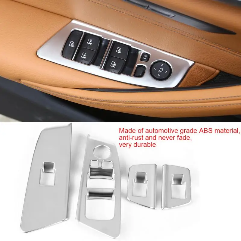 4 шт. автомобильный переключатель окна лифт кнопка рамка Крышка отделка для BMW 5 серии G30 Интерьер Автомобильные аксессуары стиль