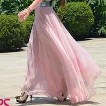 Отличное качество Высокая талия большой круг богемный стиль Повседневная Макси юбка женская мода романтическая длинная юбка