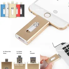 USB флешка 16 ГБ 32 ГБ 64 ГБ для iPhone 7 плюс 6 5 5S Lightning/металлическая ручка привода U диск для iOS10 memory stick 128 ГБ IOS9