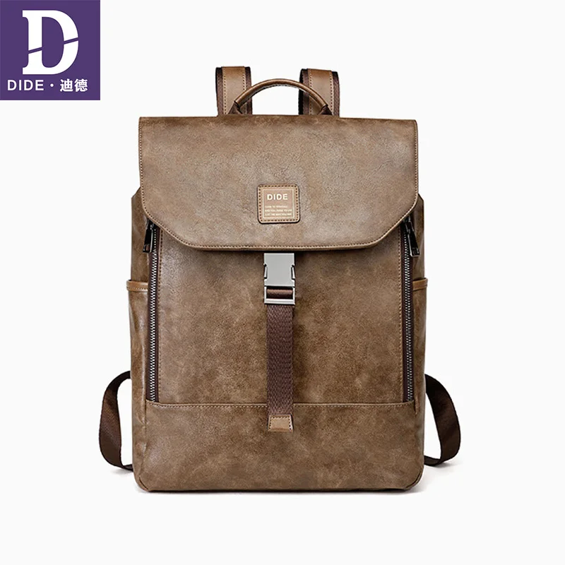 

Unisex Casual Vintage Laptop Backpack Men Anti-theft Back Pack Male Leather school bags for teenage Cover waterproof