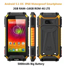 IP68 Прочный Android 5.1 смартфон Водонепроницаемый телефон X10 MTK6735 Quad Core 5000 мАч 2 г Оперативная память 4 г LTE противоударный Мобильный телефон X1 GPS